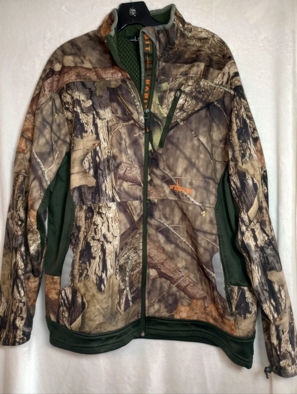 HABIT Break Up Country Camo Full Zip Fleece Hunting Jacket Mossy Oak Whitetail